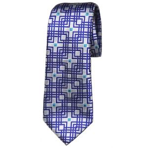 Penrose English Silk Tie Blue White …